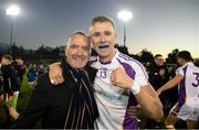 21 November 2021; Man of the Match Paul Mannion of Kilmacud Crokes with his dad Tommy after the Go Ahead Dublin County Senior Club Football Championship Final match between St Jude's and Kilmacud Crokes at Parnell Park in Dublin. Photo by Ray McManus/Sportsfile