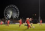 21 November 2021; Saoirse Noonan of Shelbourne has a shot on goal during the 2021 EVOKE.ie FAI Women's Cup Final between Wexford Youths and Shelbourne at Tallaght Stadium in Dublin. Photo by Stephen McCarthy/Sportsfile