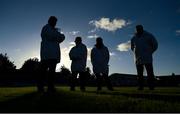 21 November 2021; Umpires in conversation before the Go Ahead Dublin County Senior Club Football Championship Final match between St Jude's and Kilmacud Crokes at Parnell Park in Dublin. Photo by Ray McManus/Sportsfile