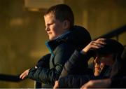 21 November 2021; St Jude's supporters Niall and his dad Oliver Murphy, from Harold's Cross during the Go Ahead Dublin County Senior Club Football Championship Final match between St Jude's and Kilmacud Crokes at Parnell Park in Dublin. Photo by Ray McManus/Sportsfile