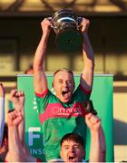 21 November 2021; Willie Eviston of Loughmore-Castleiney lifts the O'Dwyer Cup after the Tipperary County Senior Club Football Championship Final match between Clonmel Commercials and Loughmore-Castleiney at Semple Stadium in Thurles, Tipperary. Photo by Michael P Ryan/Sportsfile