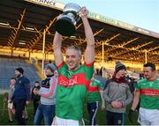 21 November 2021; Willie Eviston of Loughmore-Castleiney lifts the O'Dwyer Cup after the Tipperary County Senior Club Football Championship Final match between Clonmel Commercials and Loughmore-Castleiney at Semple Stadium in Thurles, Tipperary. Photo by Michael P Ryan/Sportsfile