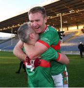 21 November 2021; Noel McGrath, right, celebrates with team-mate Willie Eviston of Loughmore-Castleiney after the Tipperary County Senior Club Football Championship Final match between Clonmel Commercials and Loughmore-Castleiney at Semple Stadium in Thurles, Tipperary. Photo by Michael P Ryan/Sportsfile