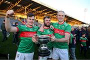 21 November 2021; Loughmore-Castleiney players, from left, Tomás McGrath, Liam McGrath and Willie Eviston after the Tipperary County Senior Club Football Championship Final match between Clonmel Commercials and Loughmore-Castleiney at Semple Stadium in Thurles, Tipperary. Photo by Michael P Ryan/Sportsfile