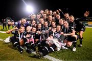 21 November 2021; Wexford Youths players celebrate with the cup after the 2021 EVOKE.ie FAI Women's Cup Final match between Wexford Youths and Shelbourne at Tallaght Stadium in Dublin. Photo by Stephen McCarthy/Sportsfile