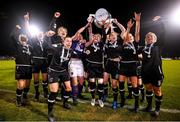 21 November 2021; Wexford Youths players celebrate with the cup after the 2021 EVOKE.ie FAI Women's Cup Final match between Wexford Youths and Shelbourne at Tallaght Stadium in Dublin. Photo by Stephen McCarthy/Sportsfile
