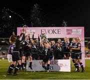 21 November 2021; Wexford Youths captain Kylie Murphy and team-mates celebrate with the cup following the 2021 EVOKE.ie FAI Women's Cup Final between Wexford Youths and Shelbourne at Tallaght Stadium in Dublin. Photo by Stephen McCarthy/Sportsfile