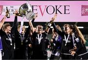 21 November 2021; Wexford Youths captain Kylie Murphy and team-mates celebrate with the cup following the 2021 EVOKE.ie FAI Women's Cup Final between Wexford Youths and Shelbourne at Tallaght Stadium in Dublin. Photo by Stephen McCarthy/Sportsfile