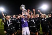 21 November 2021; Wexford Youths players celebrate with the cup following the 2021 EVOKE.ie FAI Women's Cup Final between Wexford Youths and Shelbourne at Tallaght Stadium in Dublin. Photo by Stephen McCarthy/Sportsfile