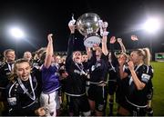 21 November 2021; Wexford Youths players celebrate with the cup following the 2021 EVOKE.ie FAI Women's Cup Final between Wexford Youths and Shelbourne at Tallaght Stadium in Dublin. Photo by Stephen McCarthy/Sportsfile