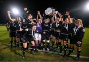 21 November 2021; Wexford Youths players celebrate with the cup following the 2021 EVOKE.ie FAI Women's Cup Final between Wexford Youths and Shelbourne at Tallaght Stadium in Dublin. Photo by Stephen McCarthy/Sportsfile