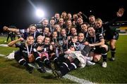 21 November 2021; Wexford Youths players celebate with the cup following the 2021 EVOKE.ie FAI Women's Cup Final between Wexford Youths and Shelbourne at Tallaght Stadium in Dublin. Photo by Stephen McCarthy/Sportsfile