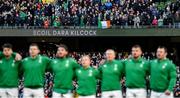 21 November 2021; Spectators during the national anthems before the Autumn Nations Series match between Ireland and Argentina at Aviva Stadium in Dublin. Photo by Seb Daly/Sportsfile