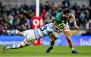 21 November 2021; Robbie Henshaw of Ireland is tackled by Matias Moroni of Argentina during the Autumn Nations Series match between Ireland and Argentina at Aviva Stadium in Dublin. Photo by Brendan Moran/Sportsfile