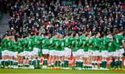 21 November 2021; Supporters during the national anthems before the Autumn Nations Series match between Ireland and Argentina at Aviva Stadium in Dublin. Photo by Brendan Moran/Sportsfile