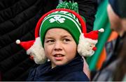 21 November 2021; A young Ireland supporter before the Autumn Nations Series match between Ireland and Argentina at Aviva Stadium in Dublin. Photo by Brendan Moran/Sportsfile