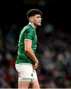 21 November 2021; Harry Byrne of Ireland during the Autumn Nations Series match between Ireland and Argentina at Aviva Stadium in Dublin. Photo by Harry Murphy/Sportsfile