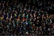 21 November 2021; Supporters look on during the Autumn Nations Series match between Ireland and Argentina at Aviva Stadium in Dublin. Photo by Harry Murphy/Sportsfile