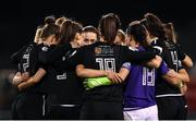 21 November 2021; Wexford Youths captain Kylie Murphy and team-mates before the 2021 EVOKE.ie FAI Women's Cup Final between Wexford Youths and Shelbourne at Tallaght Stadium in Dublin. Photo by Stephen McCarthy/Sportsfile