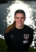 22 November 2021; Jamie Finn poses for a portrait during a Republic of Ireland Women media day at Castleknock Hotel in Dublin. Photo by Stephen McCarthy/Sportsfile