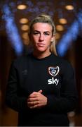 22 November 2021; Savannah McCarthy poses for a portrait during a Republic of Ireland Women media day at Castleknock Hotel in Dublin. Photo by Stephen McCarthy/Sportsfile