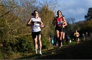 21 November 2021; Barbara Cleary of Donore Harriers, Dublin, competing in the Senior Women's event during the Irish Life Health National Cross Country Championships at Santry Demense in Dublin. Photo by Ramsey Cardy/Sportsfile