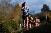 21 November 2021; Edel Monaghan of Dublin City Harriers AC, Dublin, competing in the Senior Women's event during the Irish Life Health National Cross Country Championships at Santry Demense in Dublin. Photo by Ramsey Cardy/Sportsfile