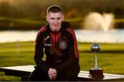 22 November 2021; In attendance during the announcement of the PFA Ireland Award Nominees 2021 is, Head in the Game Young Player of the Year Nominee Ross Tierney of Bohemians at Castleknock Golf Club in Dublin. Photo by Sam Barnes/Sportsfile