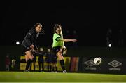 22 November 2021; Roma McLaughlin, right, and Áine O'Gorman during a Republic of Ireland Women training session at the FAI National Training Centre in Abbotstown, Dublin. Photo by Stephen McCarthy/Sportsfile