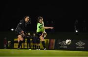 22 November 2021; Roma McLaughlin, right, and Áine O'Gorman during a Republic of Ireland Women training session at the FAI National Training Centre in Abbotstown, Dublin. Photo by Stephen McCarthy/Sportsfile