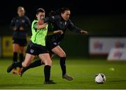 22 November 2021; Áine O'Gorman in action against Emily Whelan, left, during a Republic of Ireland Women training session at the FAI National Training Centre in Abbotstown, Dublin. Photo by Stephen McCarthy/Sportsfile