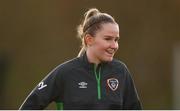 22 November 2021; Jessie Stapleton during a Republic of Ireland Women training session at the FAI National Training Centre in Abbotstown, Dublin. Photo by Stephen McCarthy/Sportsfile