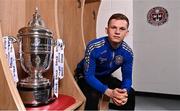 23 November 2021; Andy Lyons sits for a portrait during the Bohemians FAI Cup Final Media Day at DCU Sports Campus in Dublin. Photo by Sam Barnes/Sportsfile