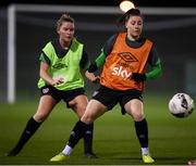 23 November 2021; Lucy Quinn, right, and Jessie Stapleton during a Republic of Ireland training session at the FAI National Training Centre in Abbotstown, Dublin. Photo by Stephen McCarthy/Sportsfile