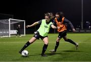 23 November 2021; Emily Whelan and Áine O'Gorman during a Republic of Ireland training session at the FAI National Training Centre in Abbotstown, Dublin. Photo by Stephen McCarthy/Sportsfile