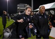 23 November 2021; Roma McLaughlin and Savannah McCarthy during a Republic of Ireland training session at the FAI National Training Centre in Abbotstown, Dublin. Photo by Stephen McCarthy/Sportsfile