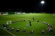 23 November 2021; Players during activation before a Republic of Ireland training session at the FAI National Training Centre in Abbotstown, Dublin. Photo by Stephen McCarthy/Sportsfile