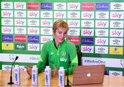 24 November 2021; Manager Vera Pauw during a Republic of Ireland Women press conference at FAI Headquarters in Abbotstown, Dublin. Photo by Stephen McCarthy/Sportsfile