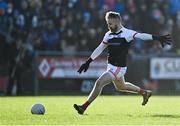 21 November 2021; Belmullet goalkeeper Shane Nallin takes a free kick during the Mayo County Senior Club Football Championship Final match between Knockmore and Belmullet at James Stephen's Park in Ballina, Mayo. Photo by Piaras Ó Mídheach/Sportsfile