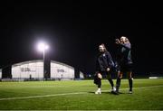 24 November 2021; Louise Quinn, right and Lucy Quinn during a Republic of Ireland Women training session FAI National Training Centre in Abbotstown, Dublin. Photo by Stephen McCarthy/Sportsfile