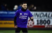 19 November 2021; Sami Ben Amar of Dundalk during the warm-up in support of Diabetes Ireland before the SSE Airtricity League Premier Division match between Dundalk and Derry City at Oriel Park in Dundalk, Louth. Photo by Ben McShane/Sportsfile