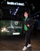 25 November 2021; Lucy Quinn of Republic of Ireland arrives before the FIFA Women's World Cup 2023 qualifying group A match between Republic of Ireland and Slovakia at Tallaght Stadium in Dublin. Photo by Stephen McCarthy/Sportsfile