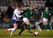25 November 2021; Denise O'Sullivan of Republic of Ireland in action against Diana Bartovicová of Slovakia during the FIFA Women's World Cup 2023 qualifying group A match between Republic of Ireland and Slovakia at Tallaght Stadium in Dublin. Photo by Stephen McCarthy/Sportsfile