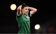 25 November 2021; Lucy Quinn of Republic of Ireland reacts to a missed chance on goal during the FIFA Women's World Cup 2023 qualifying group A match between Republic of Ireland and Slovakia at Tallaght Stadium in Dublin. Photo by Stephen McCarthy/Sportsfile