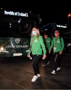 25 November 2021; Denise O'Sullivan of Republic of Ireland arrives before the FIFA Women's World Cup 2023 qualifying group A match between Republic of Ireland and Slovakia at Tallaght Stadium in Dublin. Photo by Stephen McCarthy/Sportsfile