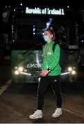 25 November 2021; Saoirse Noonan of Republic of Ireland arrives before the FIFA Women's World Cup 2023 qualifying group A match between Republic of Ireland and Slovakia at Tallaght Stadium in Dublin. Photo by Stephen McCarthy/Sportsfile