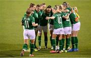 25 November 2021; Republic of Ireland captain Katie McCabe joins the team huddle before the FIFA Women's World Cup 2023 qualifying group A match between Republic of Ireland and Slovakia at Tallaght Stadium in Dublin. Photo by Stephen McCarthy/Sportsfile