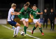 25 November 2021; Heather Payne with the support of her Republic of Ireland team-mate Katie McCabe, right, in action against Andrea Horváthová of Slovakia during the FIFA Women's World Cup 2023 qualifying group A match between Republic of Ireland and Slovakia at Tallaght Stadium in Dublin. Photo by Stephen McCarthy/Sportsfile