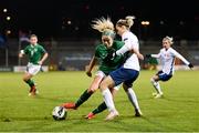 25 November 2021; Denise O'Sullivan of Republic of Ireland in action against Patrícia Fischerová of Slovakia during the FIFA Women's World Cup 2023 qualifying group A match between Republic of Ireland and Slovakia at Tallaght Stadium in Dublin. Photo by Stephen McCarthy/Sportsfile
