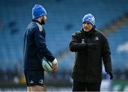 26 November 2021; Backs coach Felipe Contepomi speaks with Robbie Henshaw during Leinster Rugby captain's run at the RDS Arena in Dublin. Photo by Harry Murphy/Sportsfile